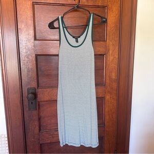 Green and White striped dress